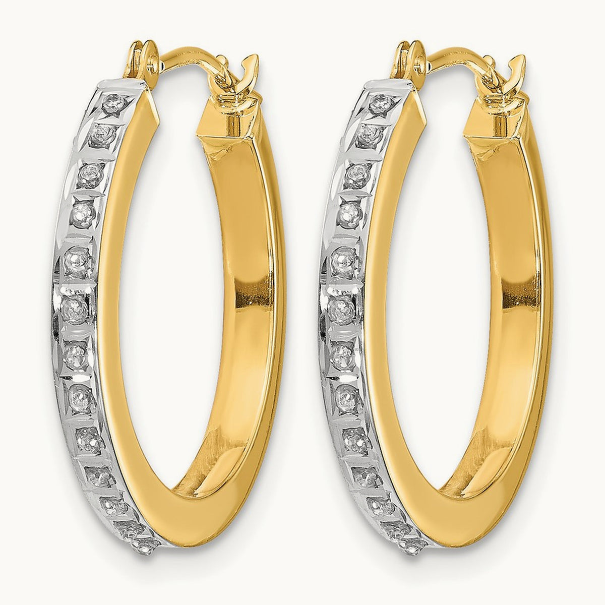 Diamond Fascination Diamond Dust/Accent Hoop Earrings, 14K
