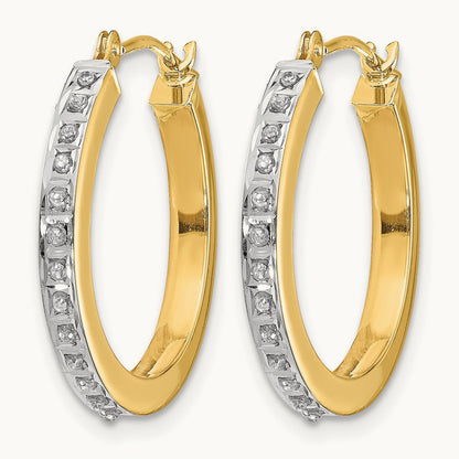 Diamond Fascination Diamond Dust/Accent Hoop Earrings, 14K