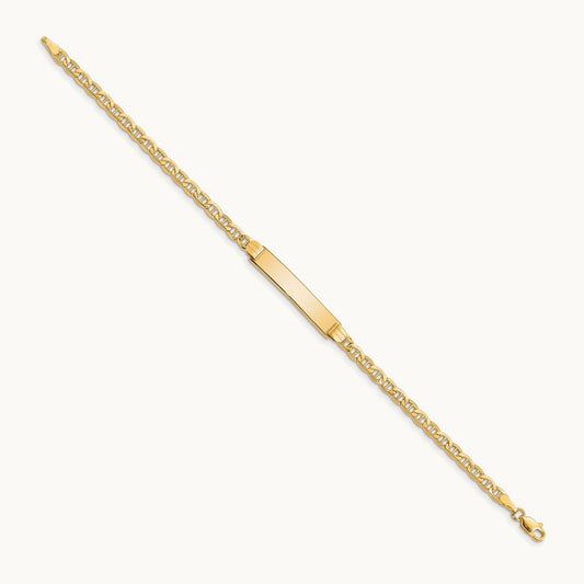 Semi-Solid Anchor Link ID Bracelet — 7mm