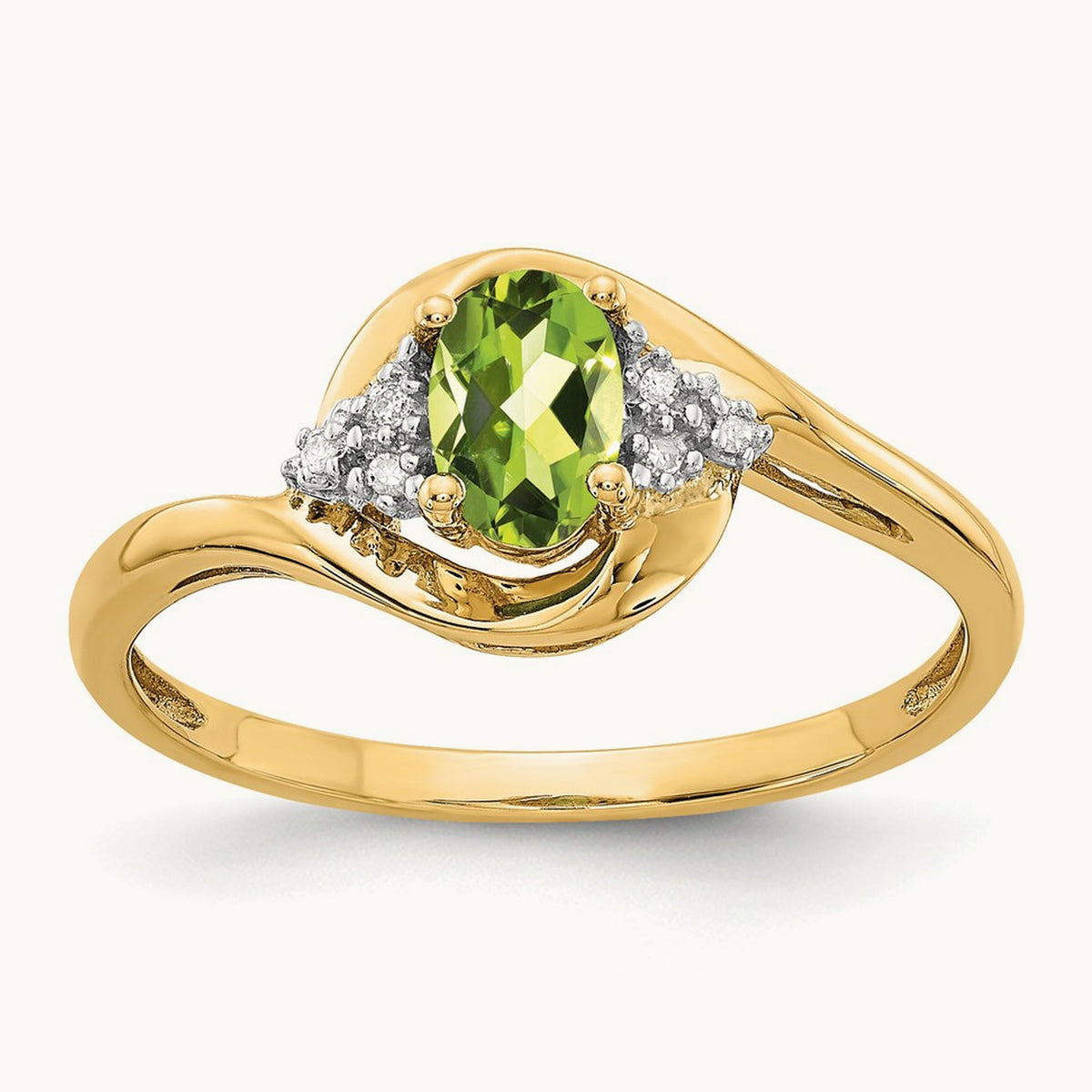 Peridot and Diamond Ring, 14K