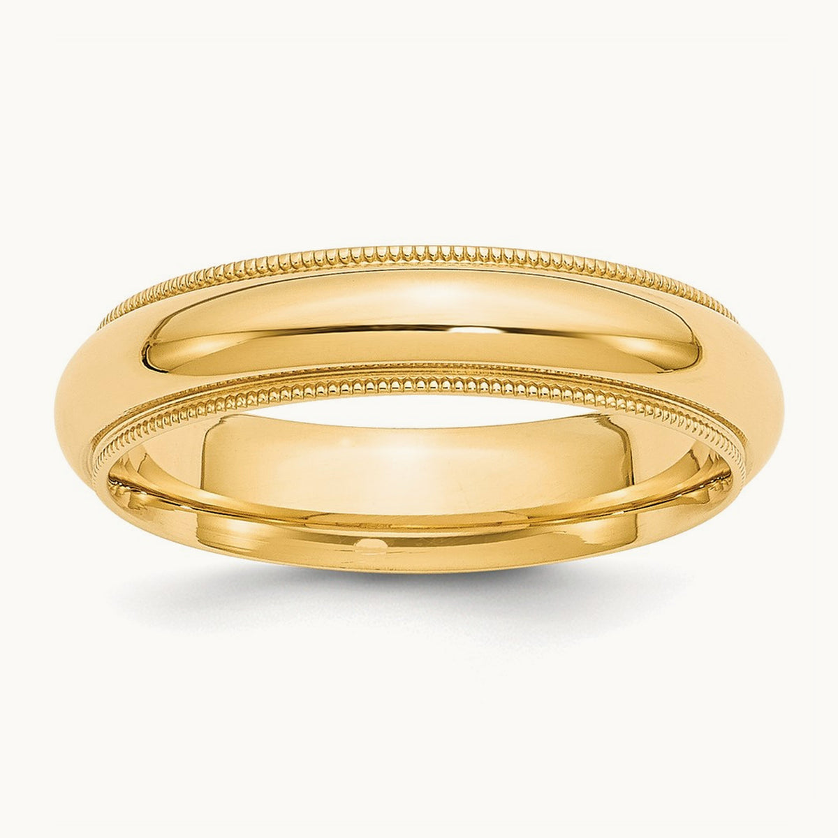 Milgrain Comfort Fit Band — 14K Yellow Gold, 5mm