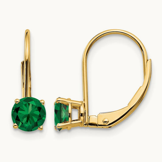 Mount St. Helens Leverback Earrings, 5mm, 14K