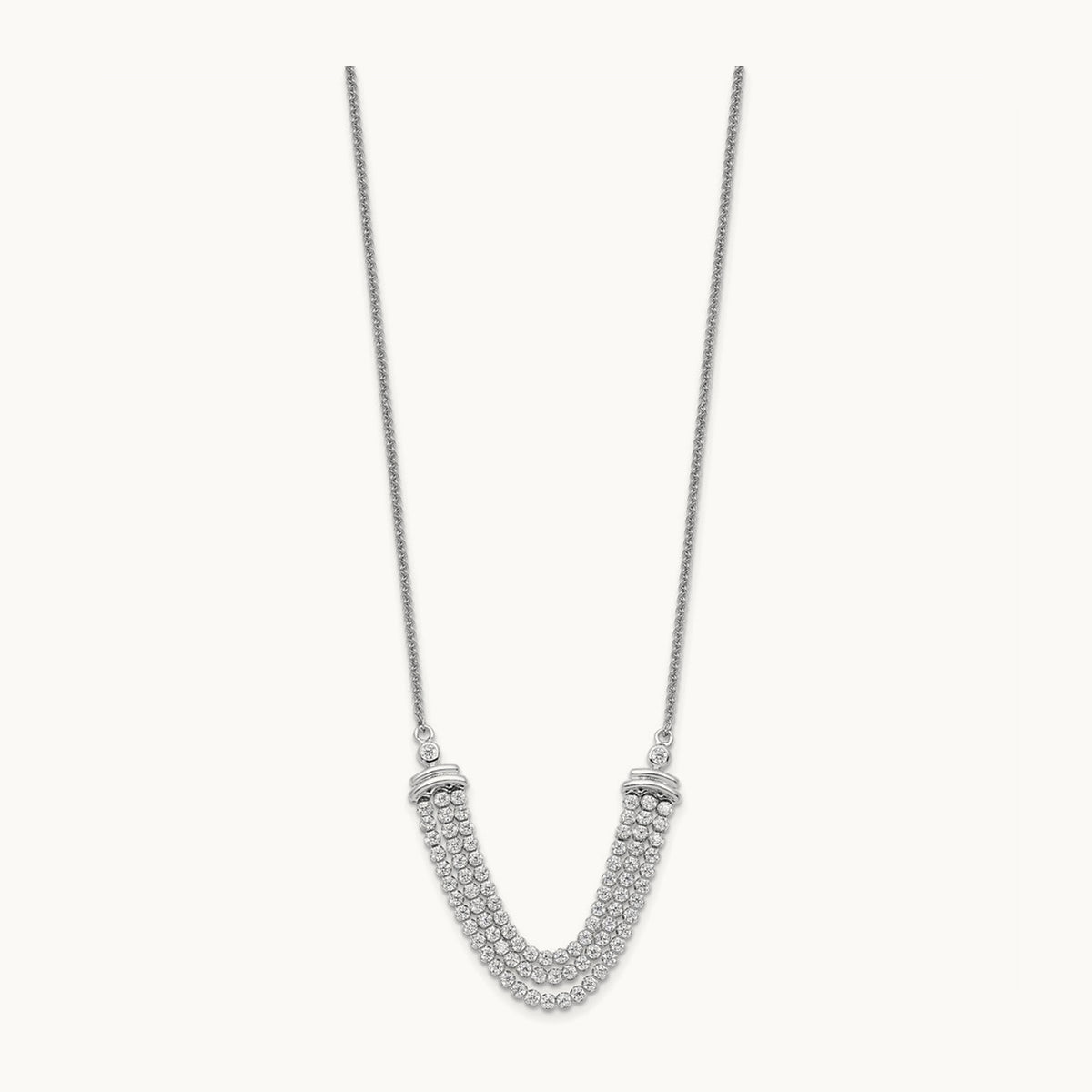 Adjust 3 Row Tennis Style Bolo Necklace, 2.25 ct tw Lab-Grown Diamond