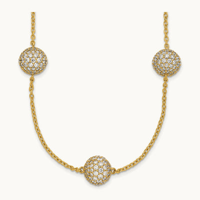 10mm Sphere Necklace, 10.50 ct tw Lab-Grown Diamond — 14K Yellow Gold