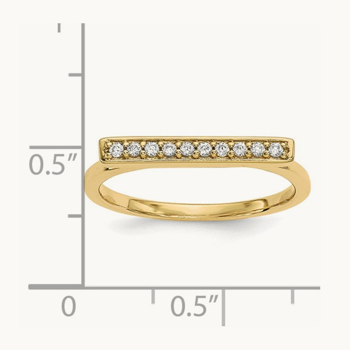 Diamond Bar Ring — 14K Yellow Gold