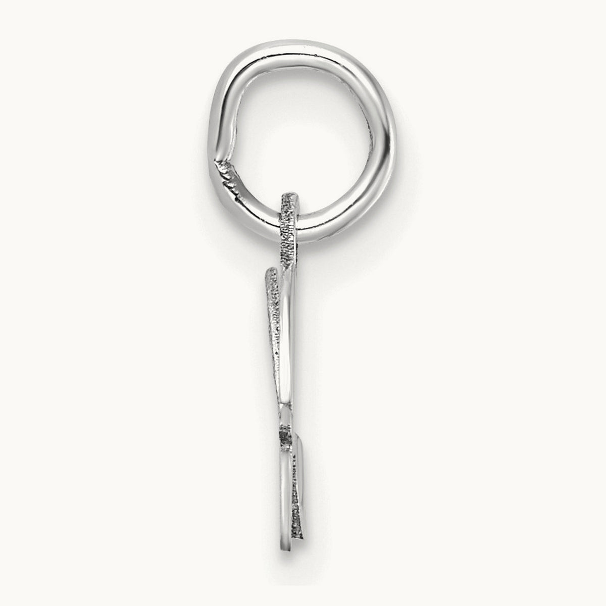 Uppercase Initial Charm — 14K White Gold, H