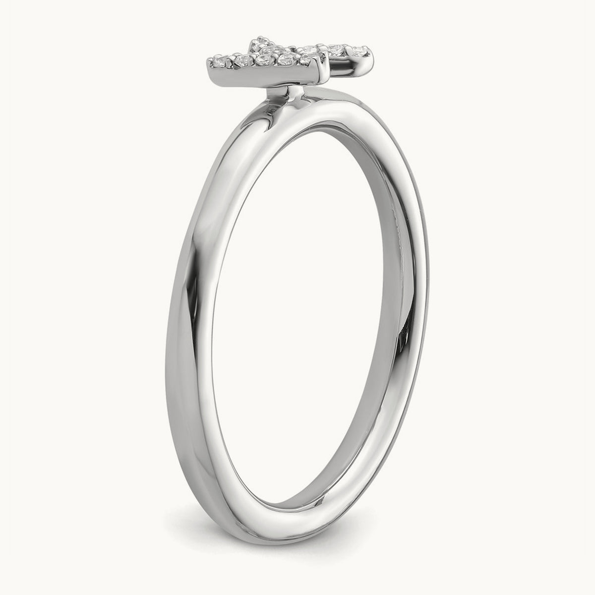 Stackable Diamond Ring — 14K White Gold, K