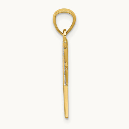 w/Rhodium Dragonfly Pendant, 14K