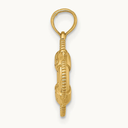 3D Gold Lifesaver Pendant in 14K Yellow Gold