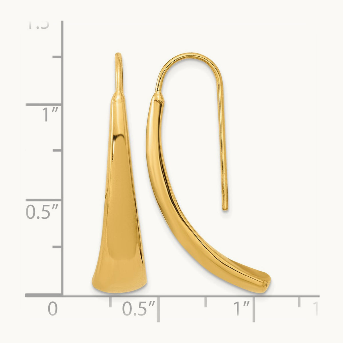 Polished Wire Hollow Earrings, 14K