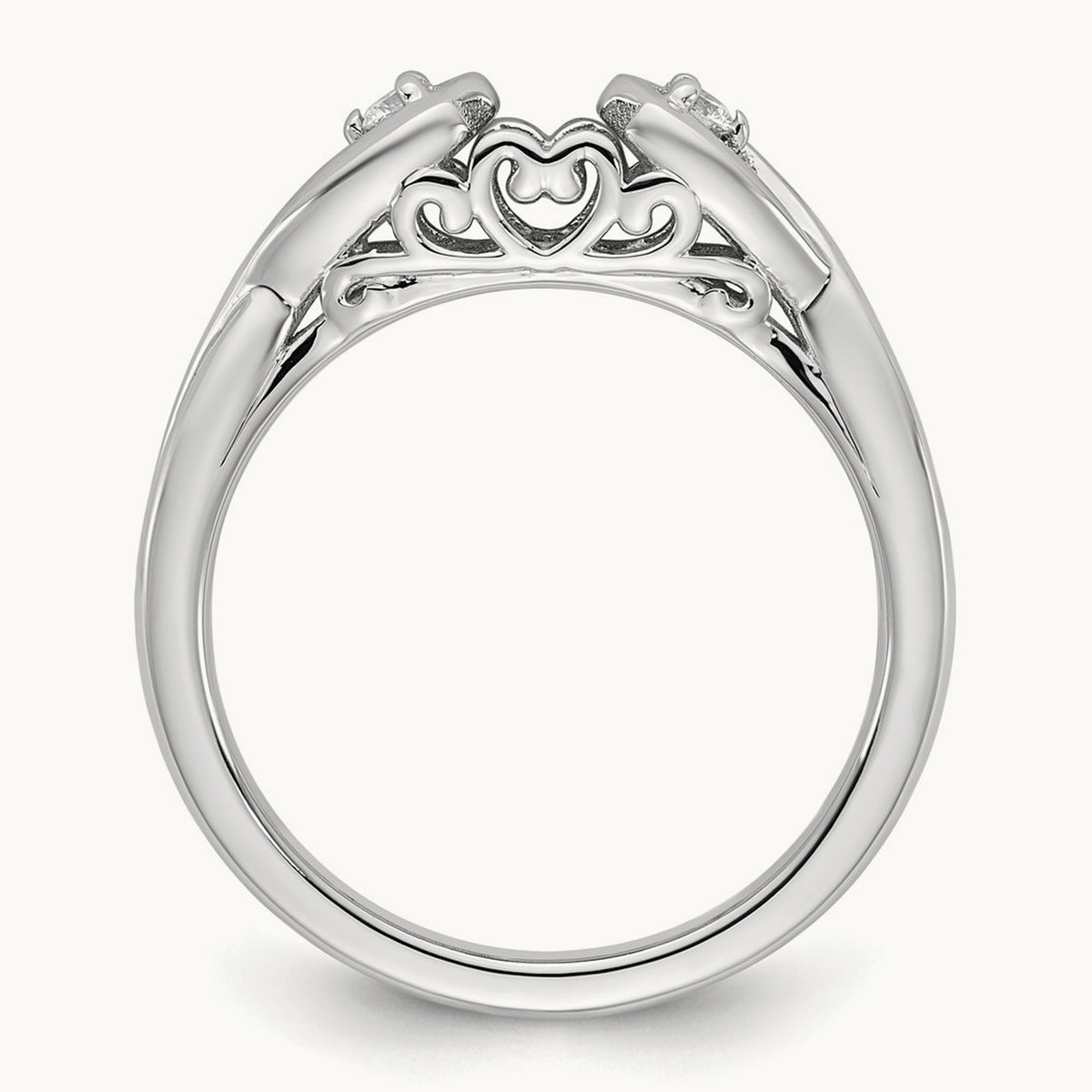Peg Set Semi-Mount Infinity Engagement Ring — 1/15 ct, 7