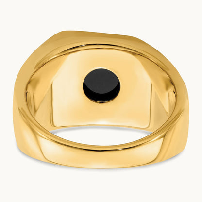 Onyx and Diamond Mens Ring, 14K