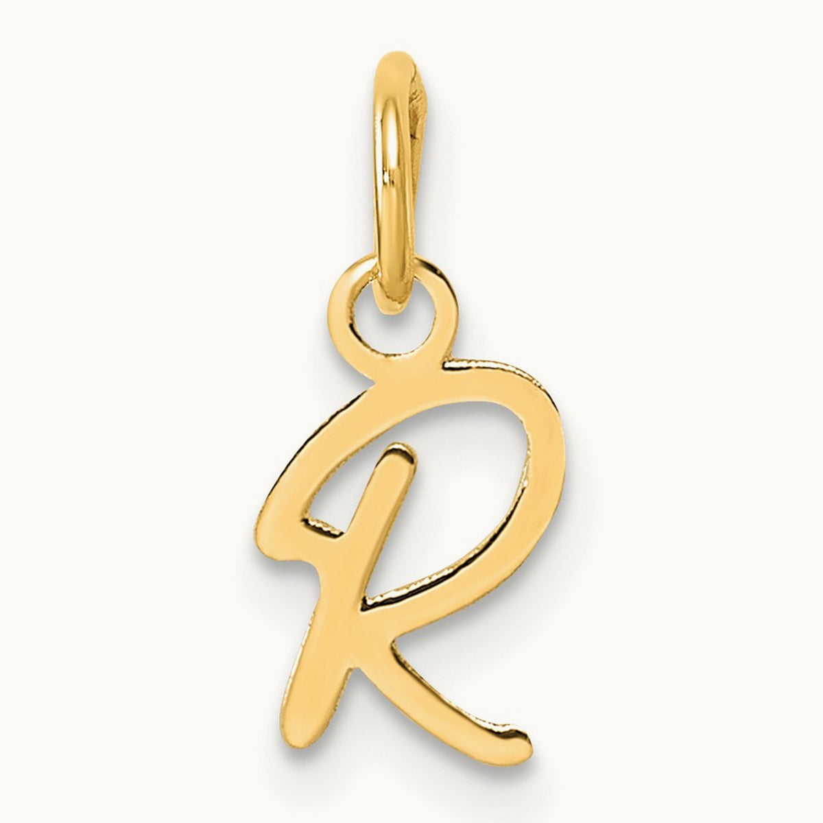 Uppercase Initial Charm — 14K Yellow Gold, R
