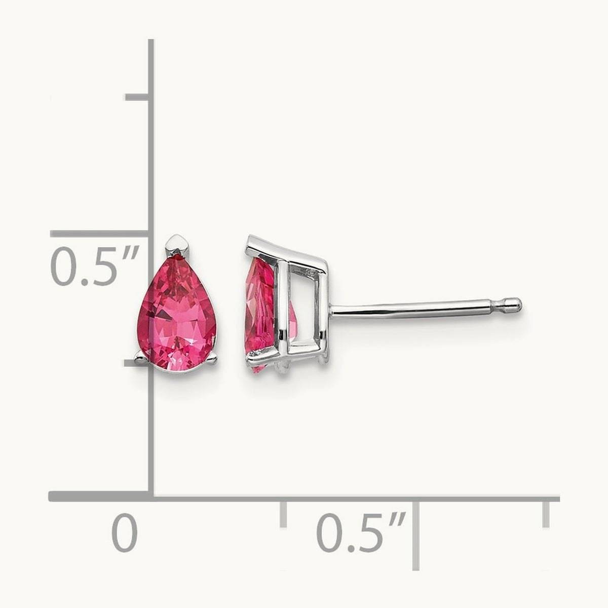 Pink Spinel Earrings, 14K White Gold