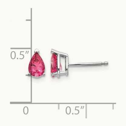 Pink Spinel Earrings, 14K White Gold