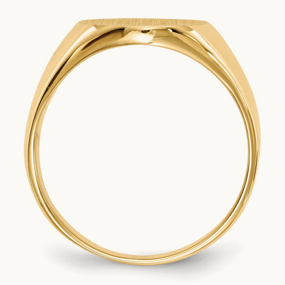13.0x14. Closed Back Mens Signet Ring, 0mm, 14K