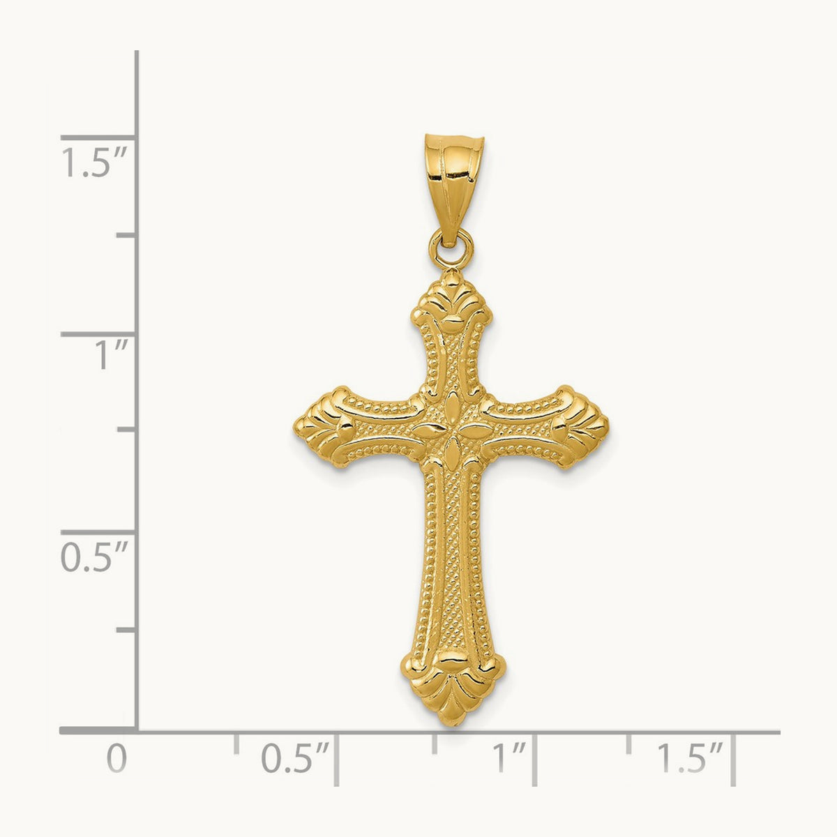 Polished Cross Pendant, 14K
