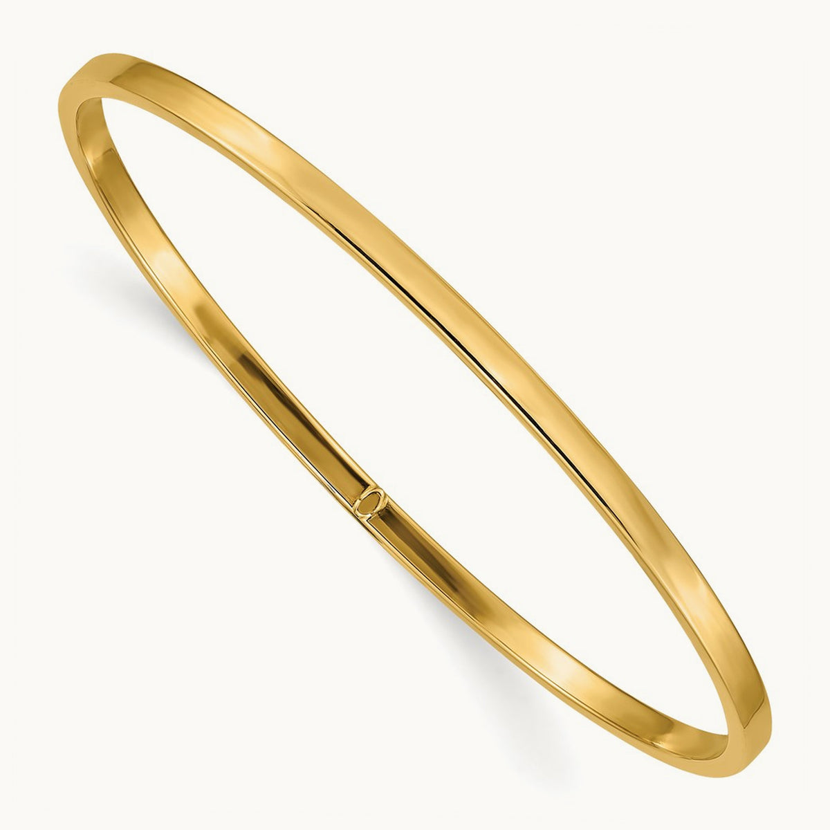Polished Square Tube Slip-on Bangle — 14K Yellow Gold