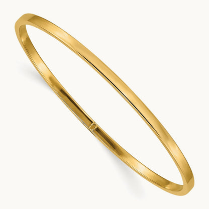 Polished Square Tube Slip-on Bangle — 14K Yellow Gold