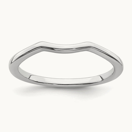 Contoured Band, 14K White Gold