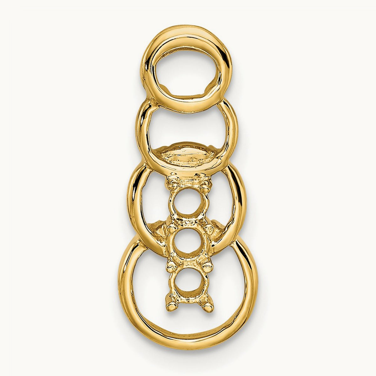 3 Synthetic Stone Family Pendant, 14K