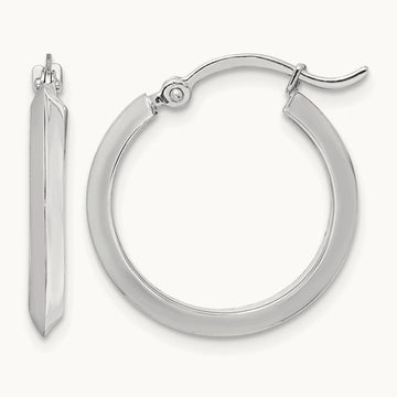 Polished Hoop Earrings, 14K White Gold