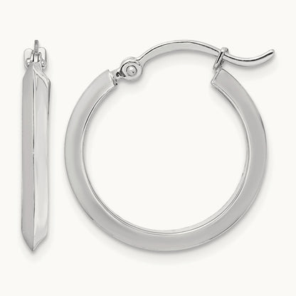Polished Hoop Earrings, 14K White Gold