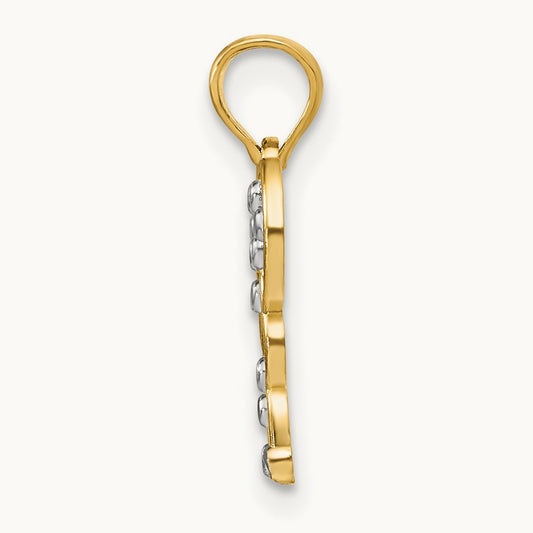 w/ Rhodium Butterfly Charm, 14K