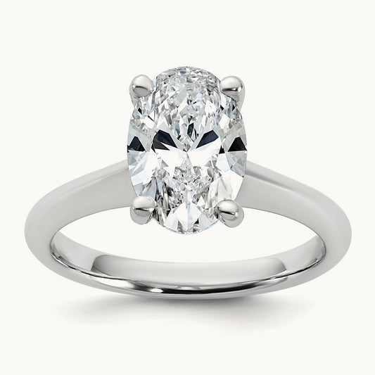 Oval 8X Ring, 2.00 ct tw Lab-Grown Diamond — 14K White Gold