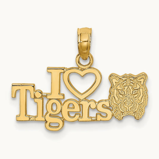 I HEART TIGERS w/ Tiger Head Charm, 14K