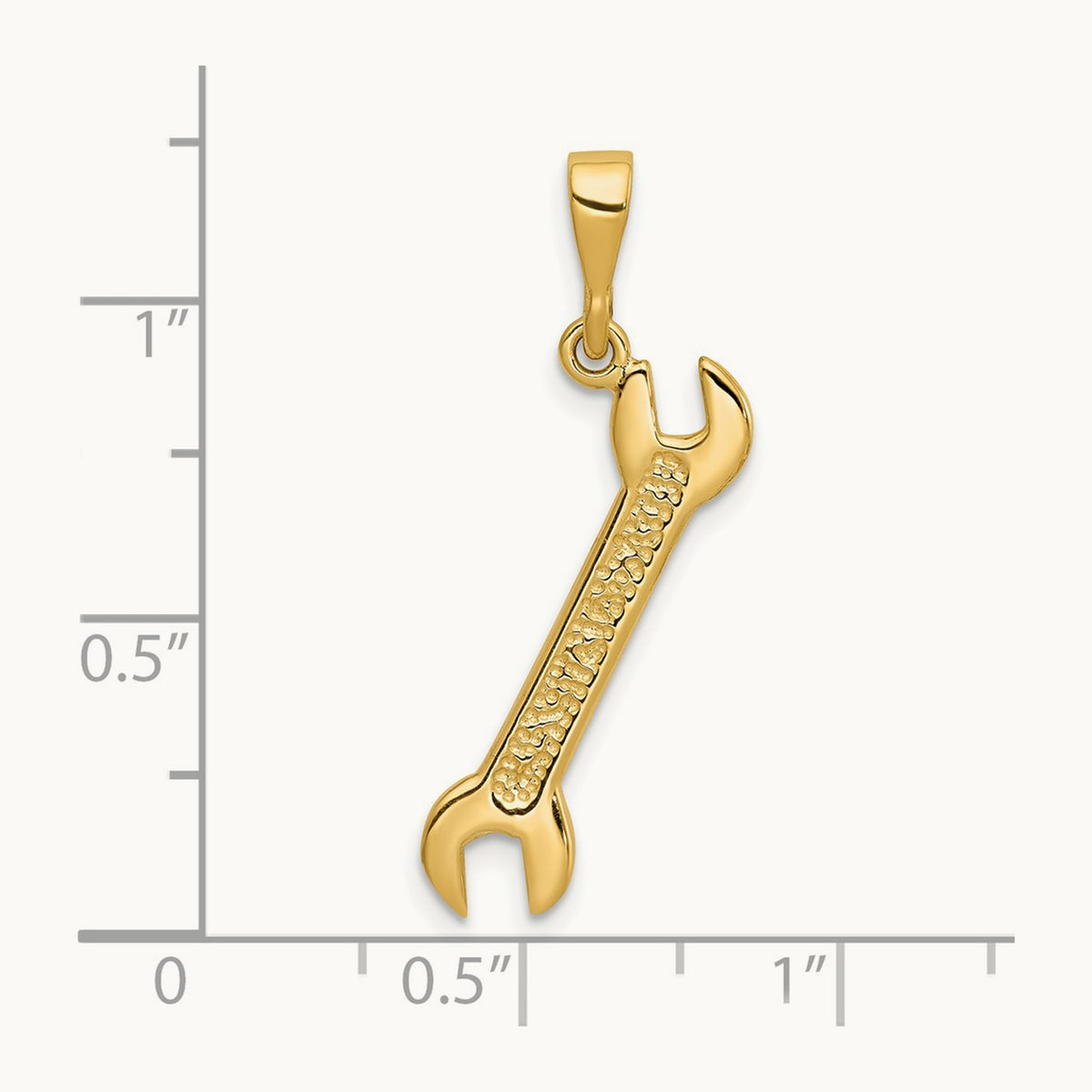 3D Wrench Charm, 14K