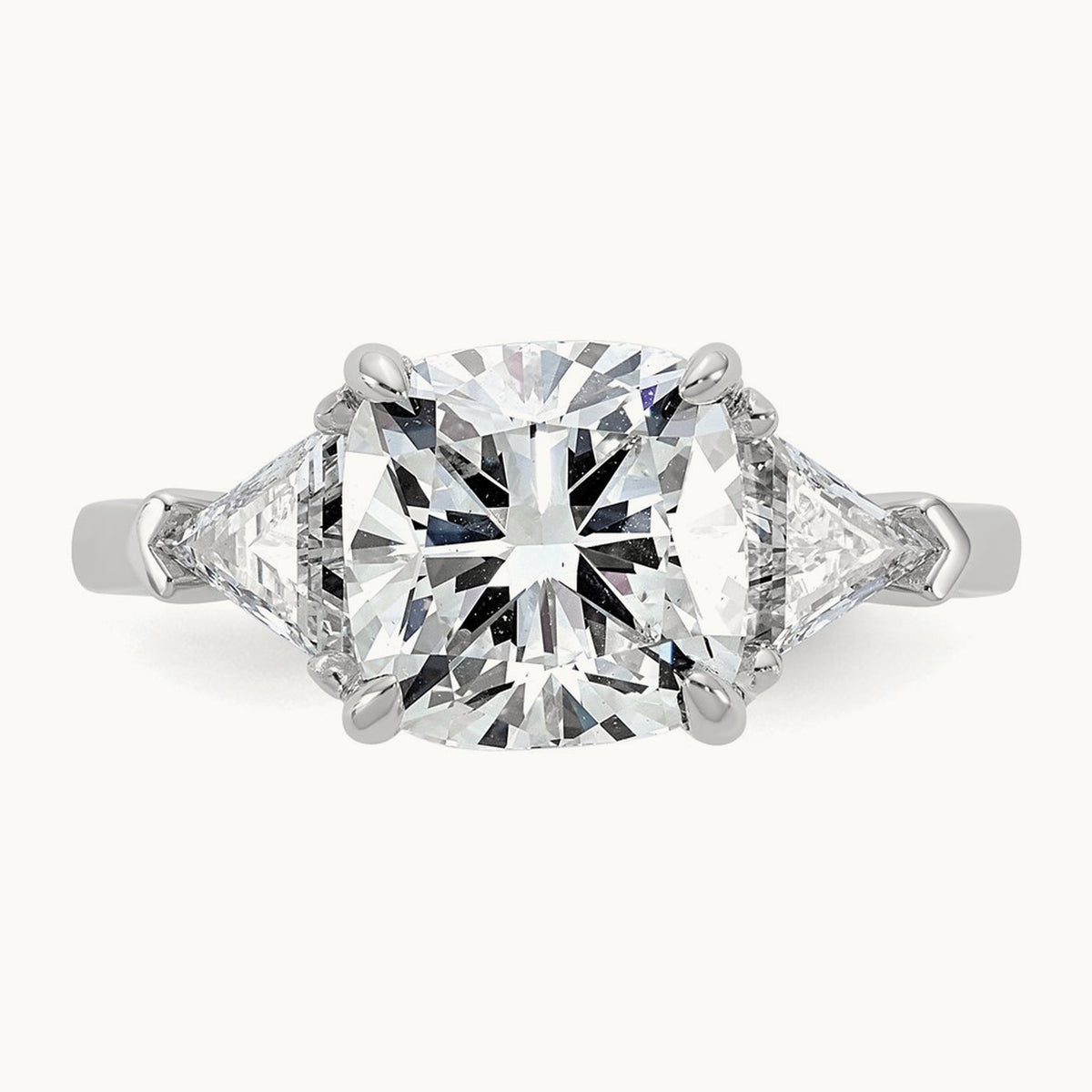 Triangle Cushion Semi-Mount Engagement Ring, 0.50-1.00 ct tw Lab-Grown Diamond — 1 ct, 14K White Gold