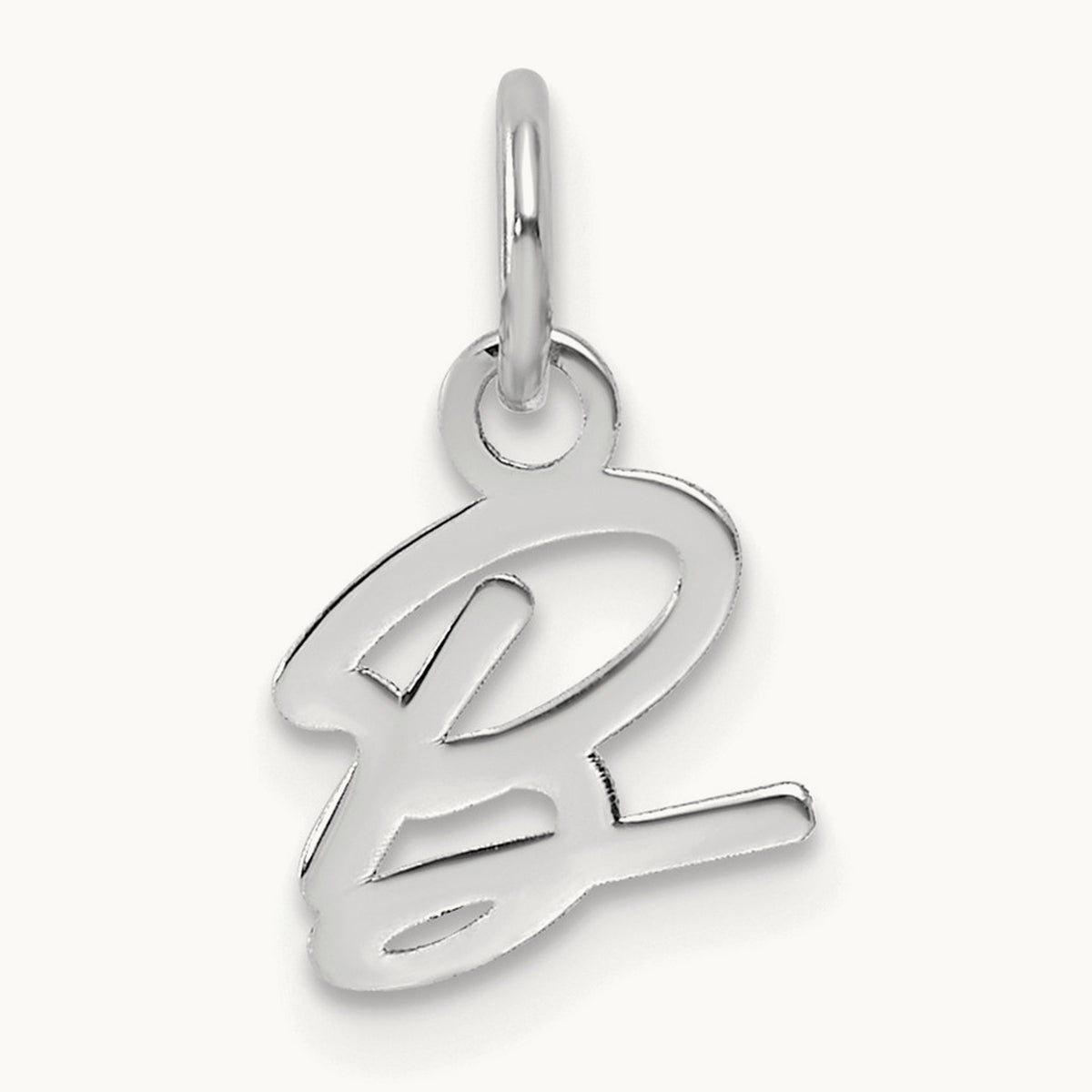 Uppercase Initial Charm — 14K White Gold, B