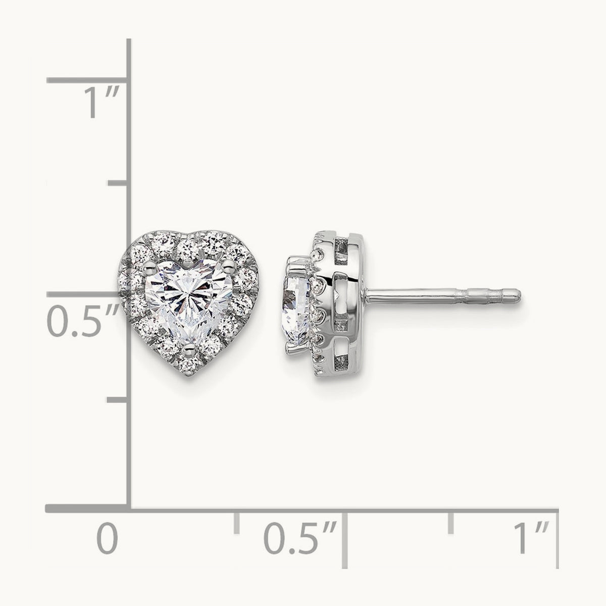 Heart Halo Post Earrings, 0.50-7.25 ct tw Lab-Grown Diamond — 1 1/4 ct, VS/SI (Great) · Certified, 14K White Gold