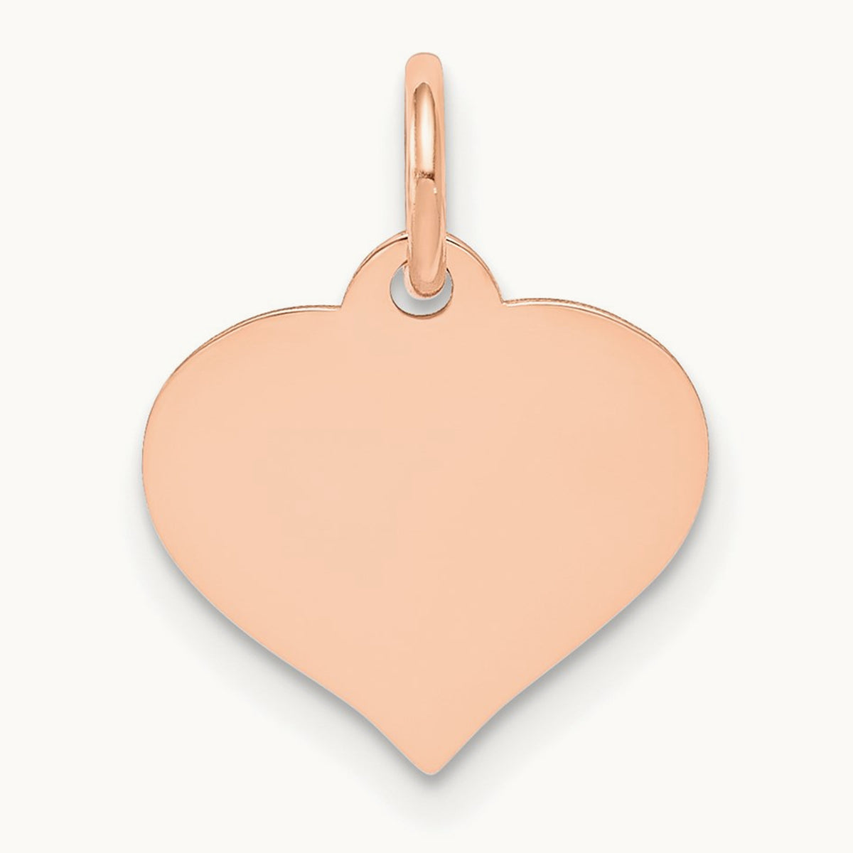 Heart Disc Charm, 14K Rose Gold