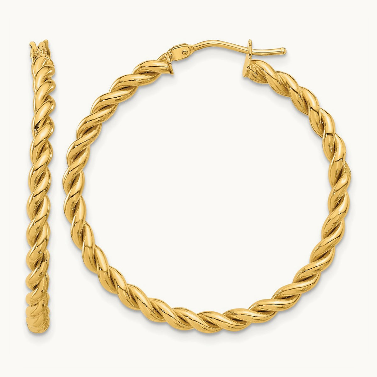 Polished Twist Hoop Earrings — Leslie's — 35mm
