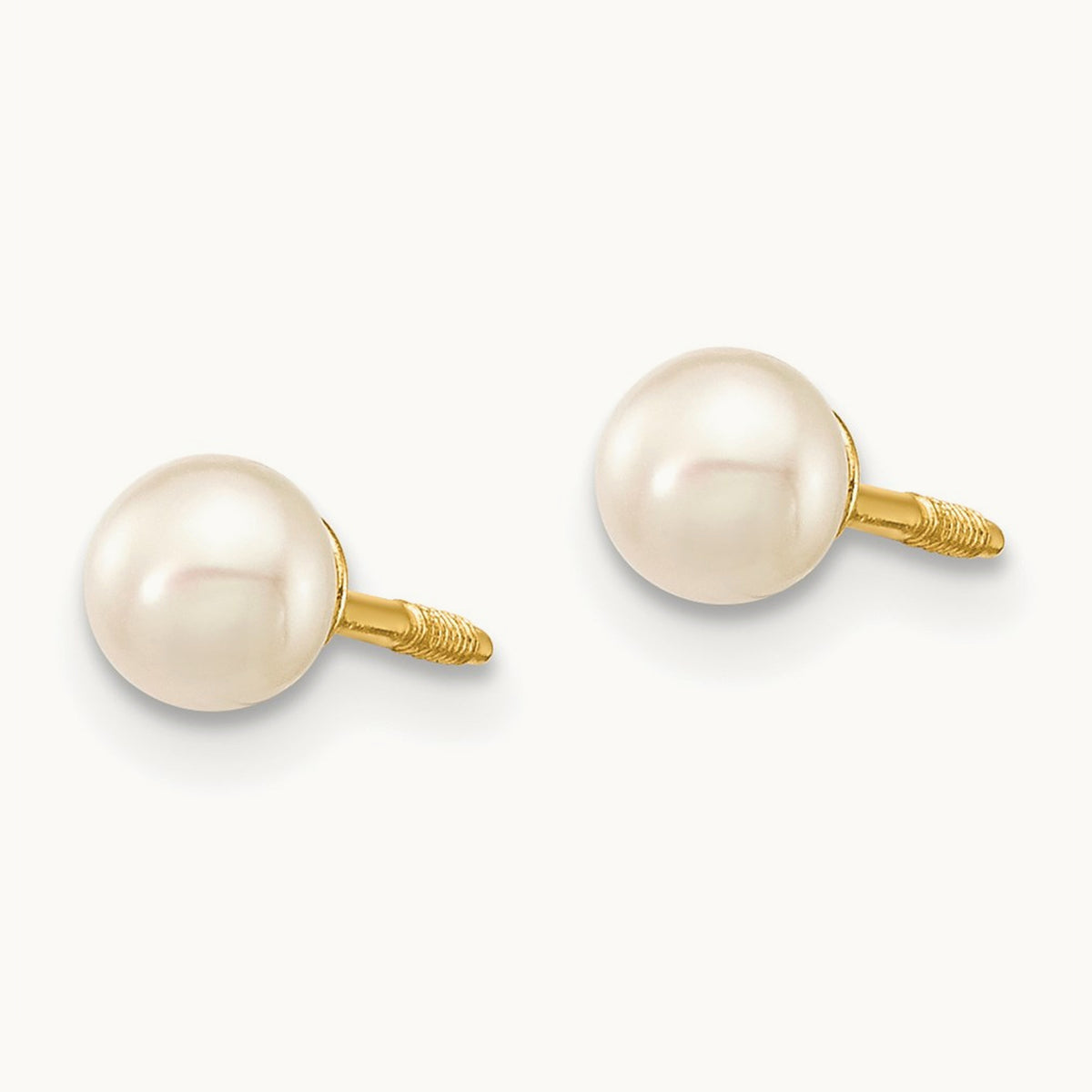Madi K 4- White Freshwater Cultured Pearl Bracelet & Earring Set, 5mm, 14K