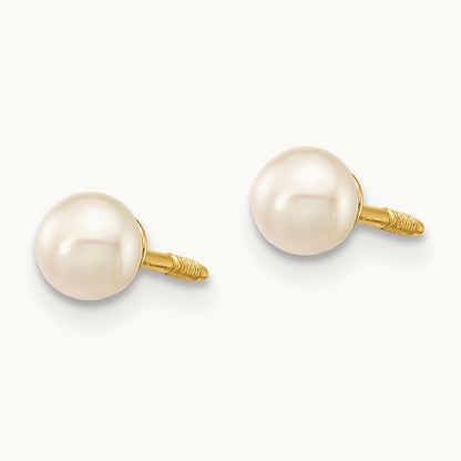 Madi K 4- White Freshwater Cultured Pearl Bracelet & Earring Set, 5mm, 14K
