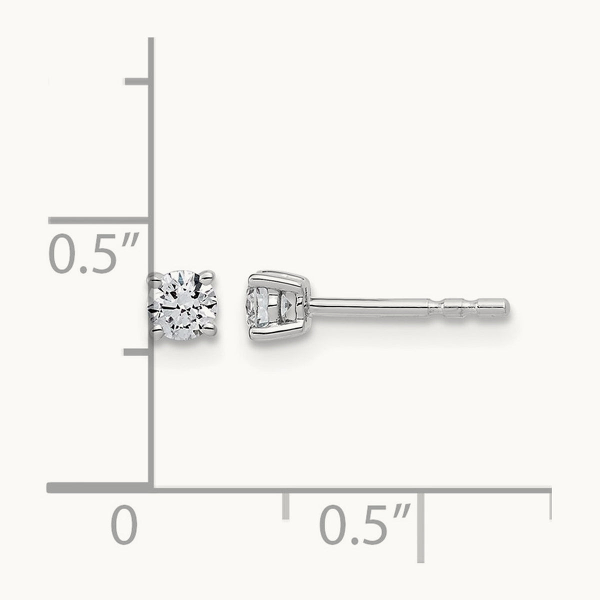 Round Lightweight Earrings, 0.25-6.00 ct tw Lab-Grown Diamond — 1/4 ct, 14K White Gold