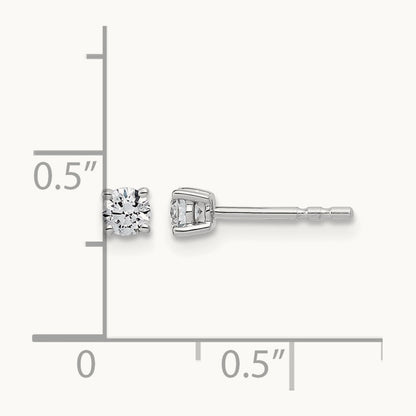 Round Lightweight Earrings, 0.25-6.00 ct tw Lab-Grown Diamond — 1/4 ct, 14K White Gold