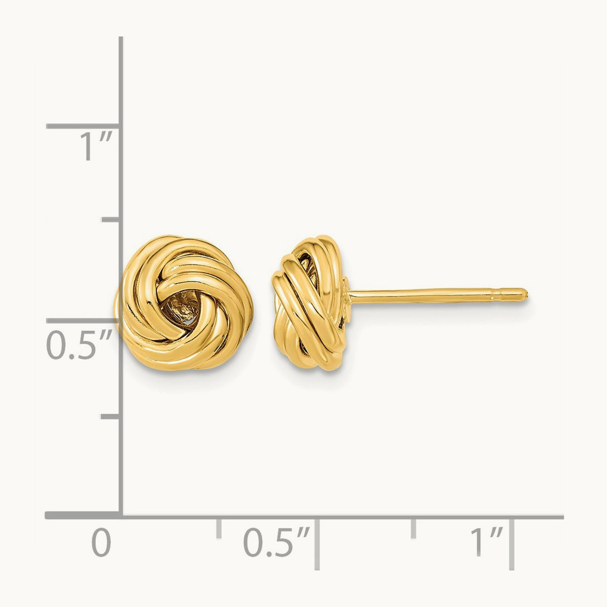 Polished Love Knot Post Earrings, 14K