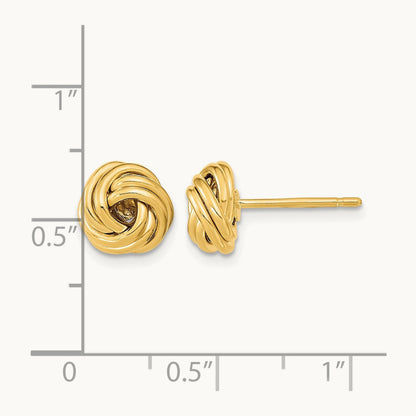 Polished Love Knot Post Earrings, 14K