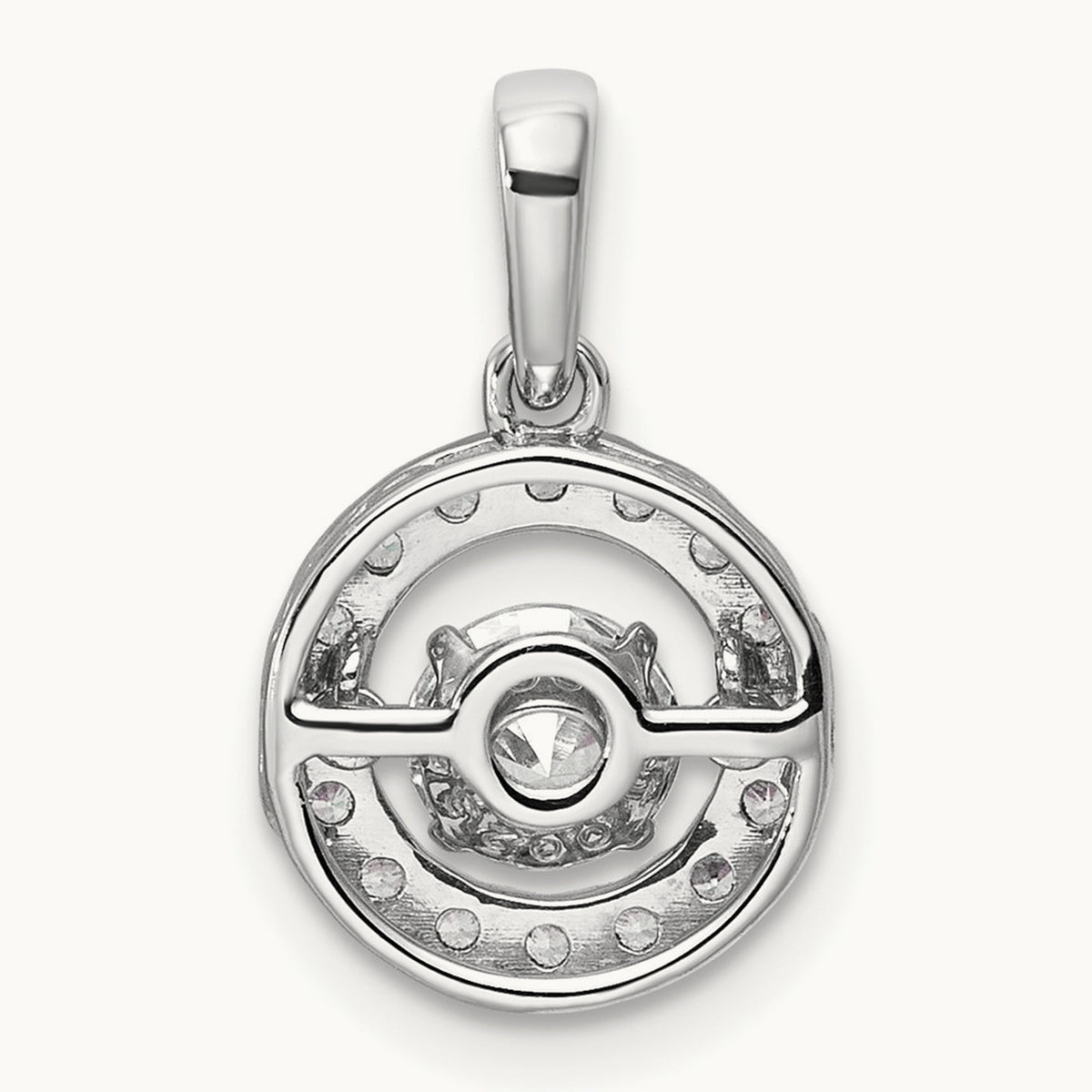 Vibrant Circle Pendant, 0.75-1.50 ct tw Lab-Grown Diamond — 3/4 ct, 14K White Gold