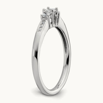 3-Stone Semi-Mount Engagement Ring, 0.10-0.25 ct tw — 1/10 ct, 14K White Gold