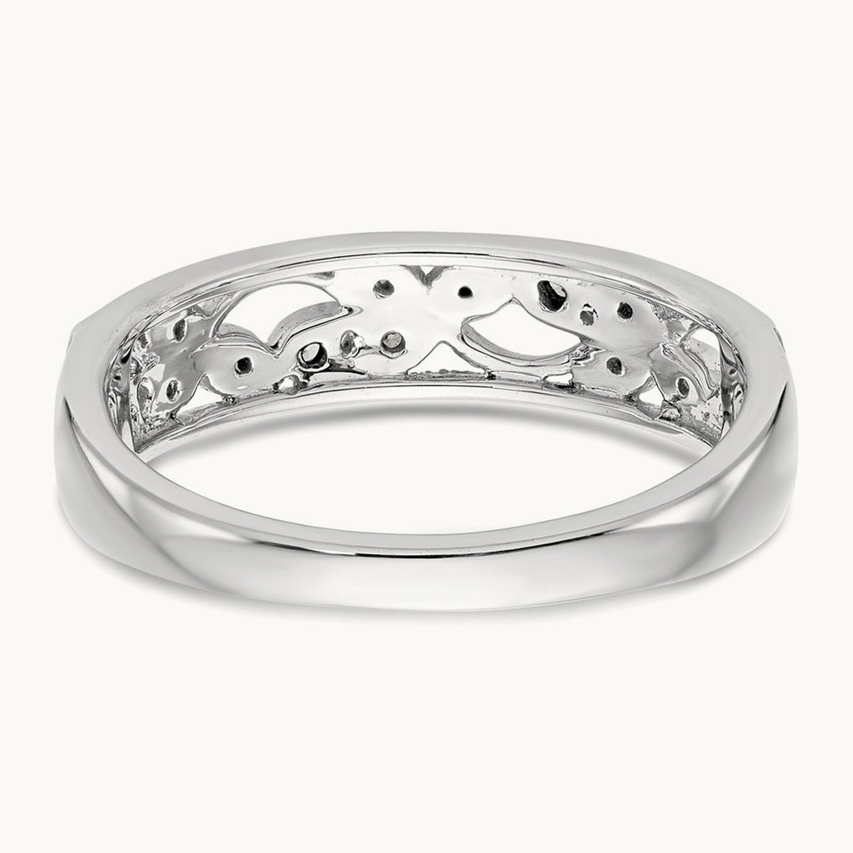 Diamond Band, 0.06 ct tw, 14K Gold — 14K White Gold
