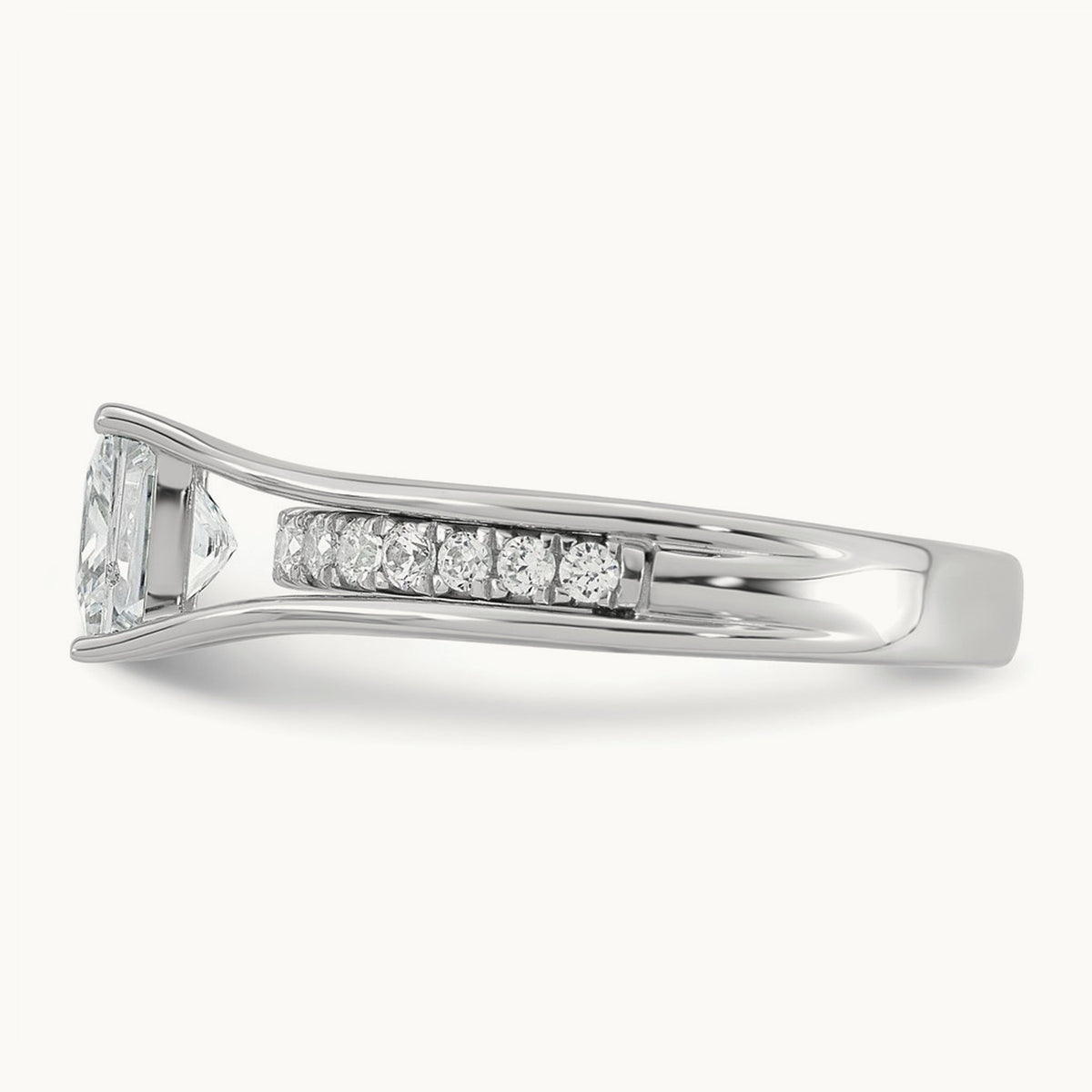 Princess Engagement Ring, 1.75-3.00 ct tw Lab-Grown Diamond — 1 7/8 ct, 14K White Gold