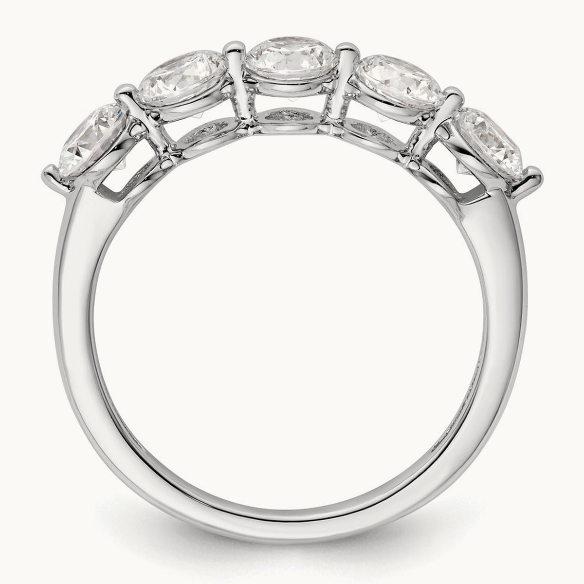 5-Stone Diamond Band, 14K White Gold