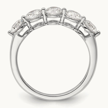 5-Stone Diamond Band, 14K White Gold
