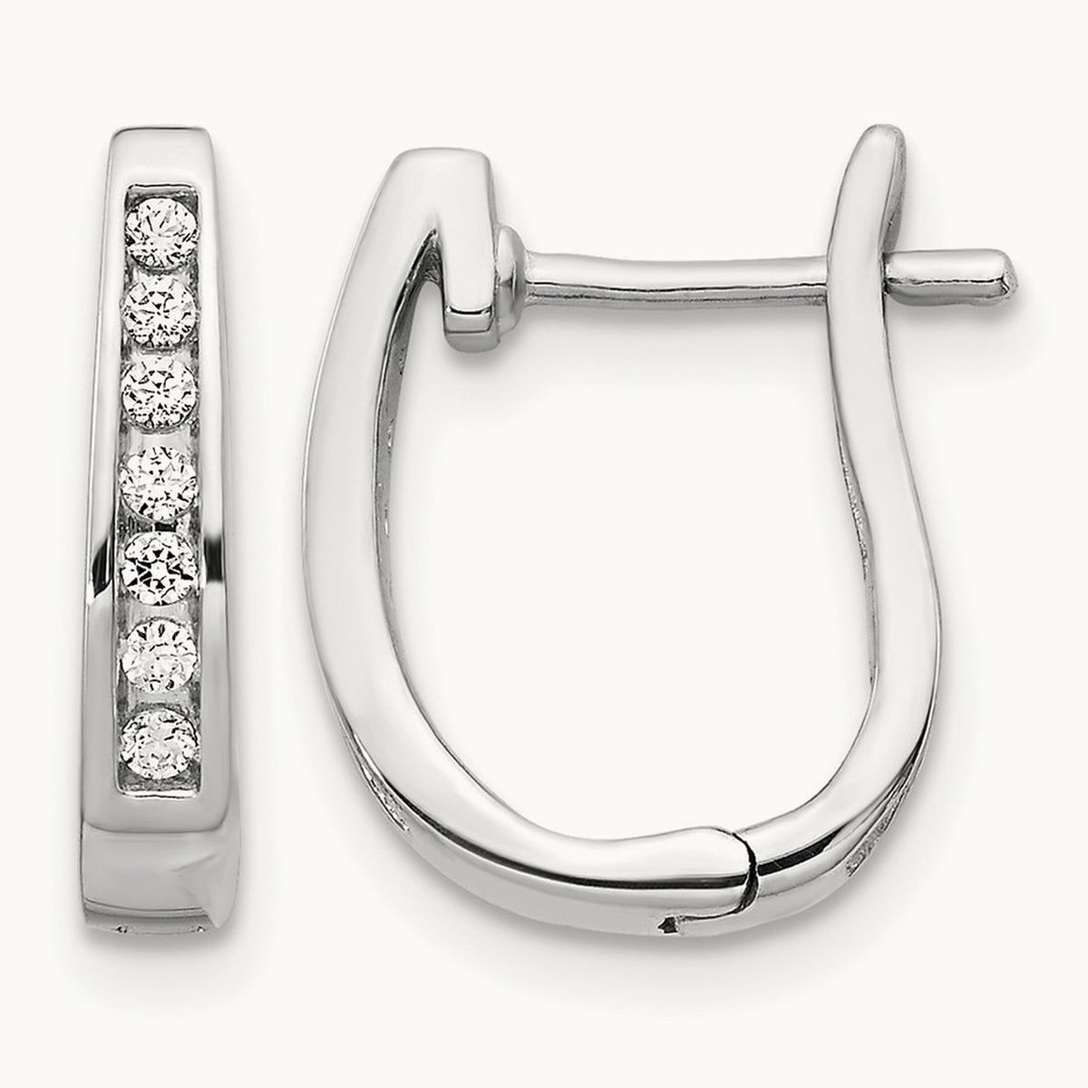 Diamond Hinged Hoop Earrings — photo set