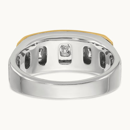 IBGoodman Men's Polished & Satin 5-Stone Diamond Ring, 14K Two-tone